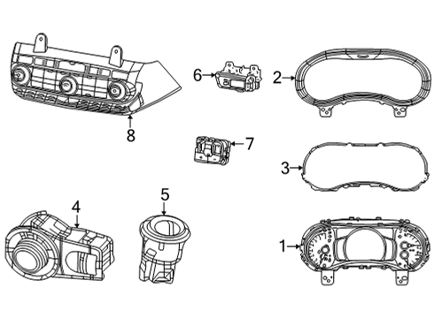 2021 Dodge Durango Control Panel Diagram for 68465664AD