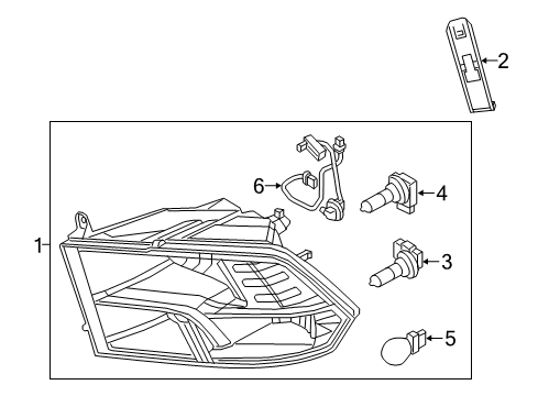 2023 Ram 1500 Classic Headlamp Components Diagram 2 - Thumbnail