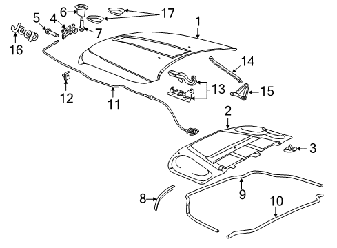 2022 Jeep Grand Cherokee WK Hood & Components, Exterior Trim - Body & Hardware Diagram