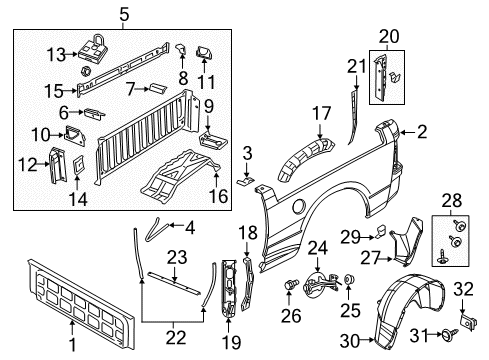 2023 Ram 1500 Classic Front & Side Panels Diagram 2 - Thumbnail