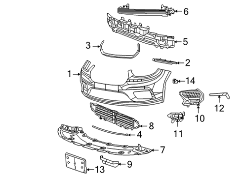 2023 Chrysler Pacifica Bumper Cover, Front Diagram for 68505029AB