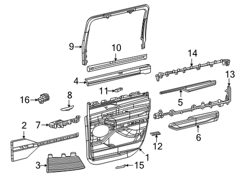 2022 Jeep Wagoneer Window Switch, Rear Diagram for 68457899AC