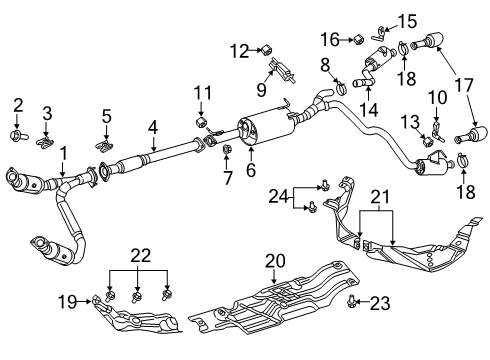 2023 Ram 1500 Muffler Insulator, Rear Diagram for 68519121AA