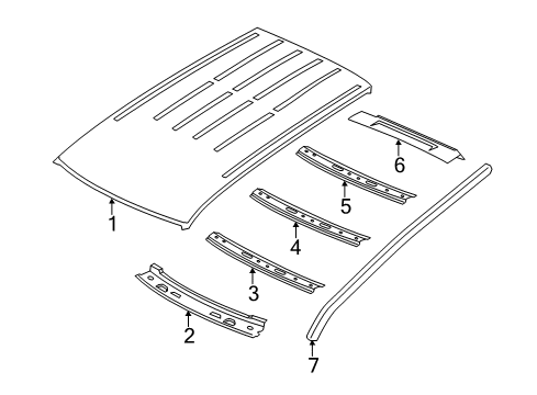 2022 Jeep Grand Cherokee WK Roof & Components, Exterior Trim - Body & Hardware Diagram 1 - Thumbnail