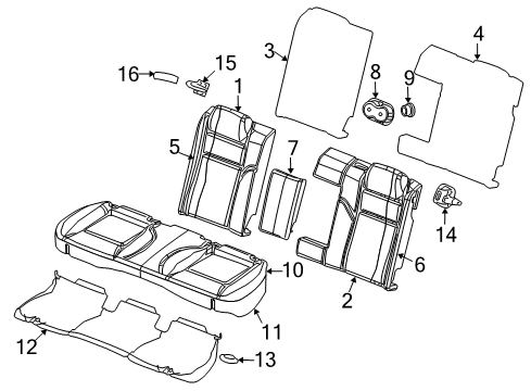 2022 Dodge Challenger Rear Seat Components Diagram 2 - Thumbnail
