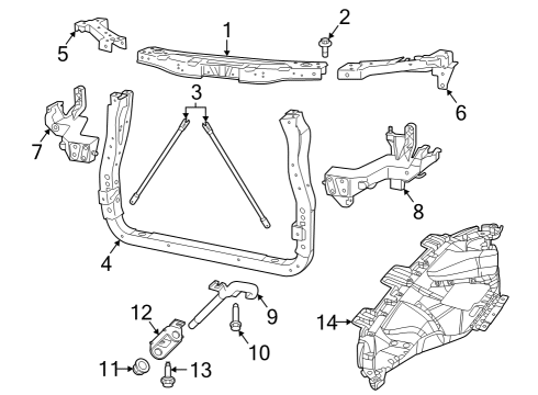 2023 Dodge Durango Radiator Support Diagram