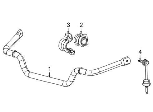 2022 Jeep Grand Wagoneer Stabilizer Bar, Front Diagram for 68423503AE