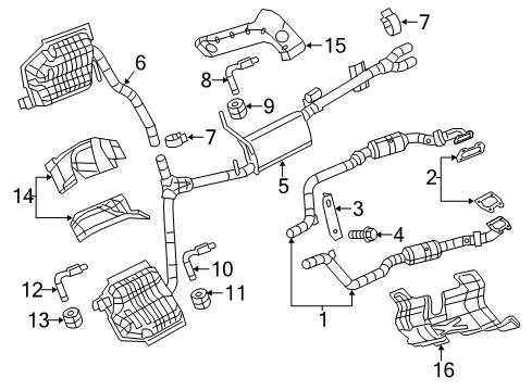2022 Chrysler 300 Exhaust Components Diagram 1 - Thumbnail