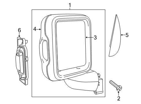2022 Jeep Wrangler Outside Mirrors Diagram 2 - Thumbnail