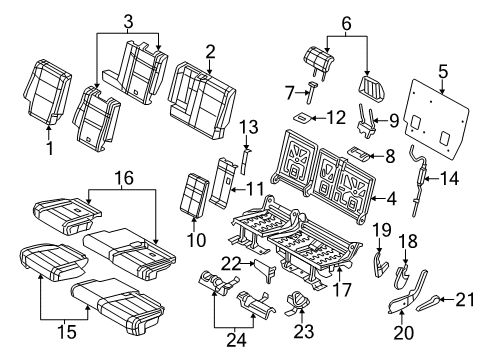 2022 Jeep Grand Cherokee WK Rear Seat Components Diagram 1 - Thumbnail