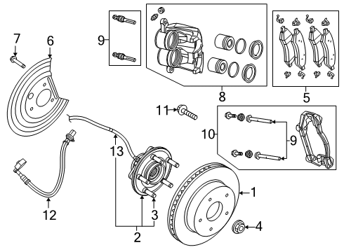 2019 Ram 1500 ABS Sensor Diagram for 68262947AF
