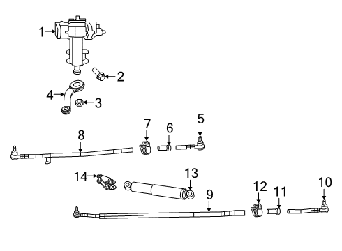 2020 Jeep Gladiator Tie Rod Diagram for 68309365AE