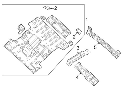2024 Jeep Wagoneer L Floor Pan Assembly, Rear Diagram for 68488457AC