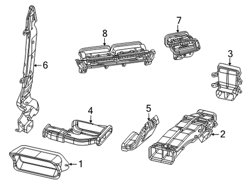 2022 Jeep Grand Cherokee L Ducts Diagram 1 - Thumbnail