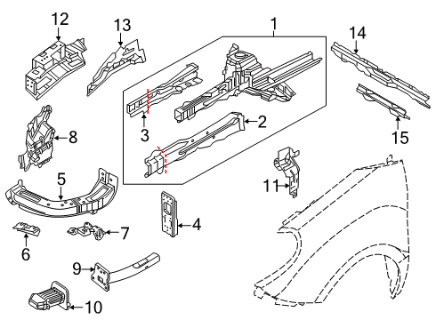 2022 Ram ProMaster City Structural Components & Rails Diagram