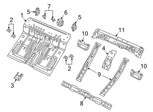 2022 Jeep Gladiator Floor Diagram 2 - Thumbnail
