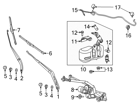 2023 Ram ProMaster 2500 Wiper & Washer Components Diagram