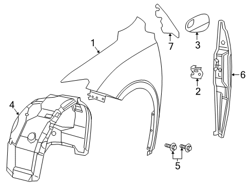 2022 Chrysler Voyager Fender & Components Diagram
