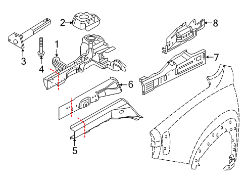 2021 Jeep Renegade Rails & Components Diagram