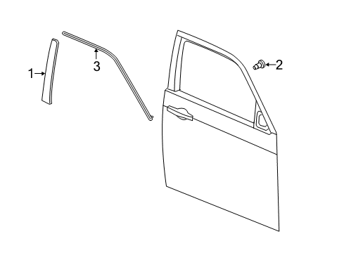 2015 Chrysler 300 Frame Molding, Front Passenger Side Diagram for 57010364AM