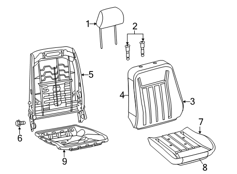 2022 Chrysler 300 Front Seat Components Diagram 4 - Thumbnail