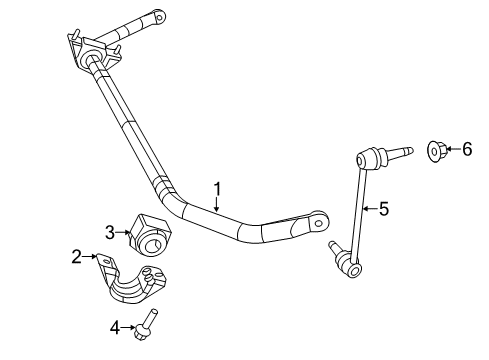 2021 Dodge Charger Stabilizer Bar & Components - Front Diagram 1 - Thumbnail