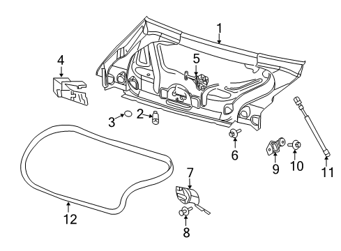 2022 Dodge Challenger Trunk Lid & Components Diagram