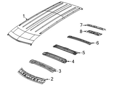 2022 Jeep Grand Cherokee L Roof & Components Diagram 2 - Thumbnail