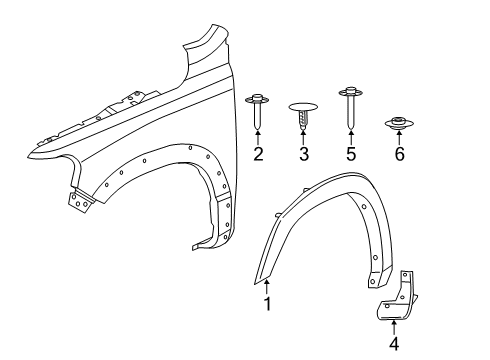 2020 Ram 1500 Mud Guard Diagram for 82215488AC