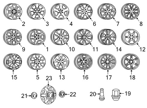 2023 Ram 1500 Wheels, Covers & Trim Diagram