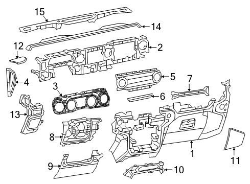 2022 Jeep Wrangler Instrument Panel, Body Diagram