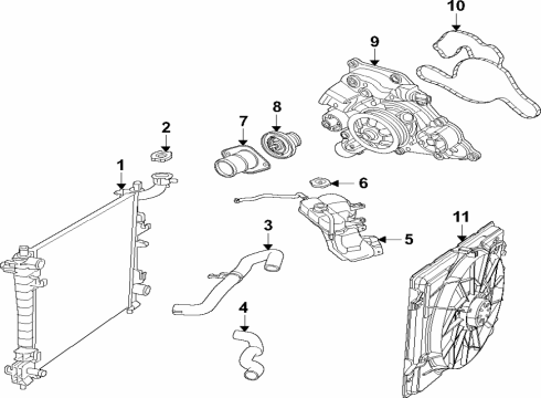 2023 Dodge Durango Cooling System, Radiator, Water Pump, Cooling Fan Diagram 7 - Thumbnail