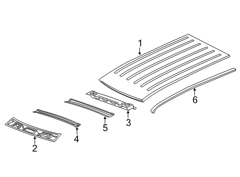 2012 Jeep Grand Cherokee Roof Panel Diagram for 68171000AC