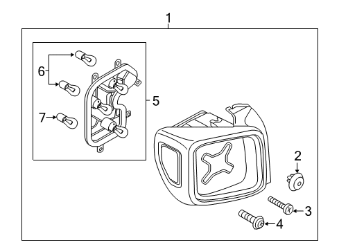 2022 Jeep Renegade Tail Lamp Assembly, Black Diagram for 68459200AA