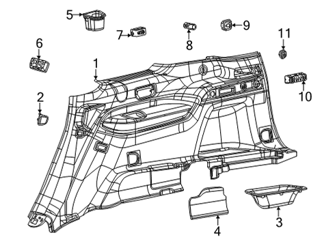 2021 Jeep Grand Cherokee L Interior Trim - Quarter Panels Diagram 2 - Thumbnail