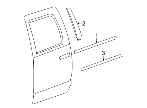 2021 Ram 1500 Classic Exterior Trim - Rear Door Diagram 2 - Thumbnail
