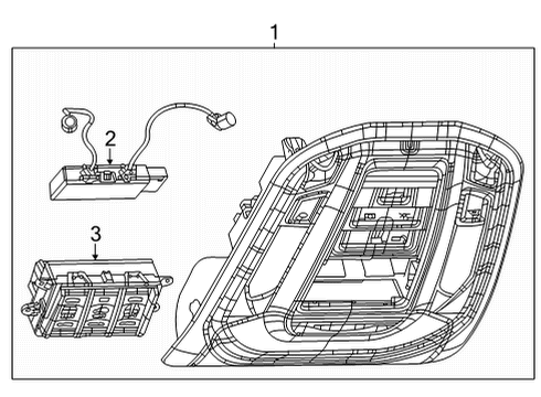 2022 Jeep Grand Wagoneer Overhead Console Diagram for 6YD741X8AK