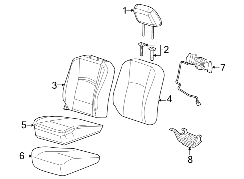 2022 Ram 3500 Driver Seat Components Diagram 1 - Thumbnail