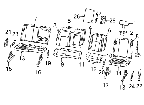 2022 Ram 2500 Rear Seat Components Diagram 2 - Thumbnail