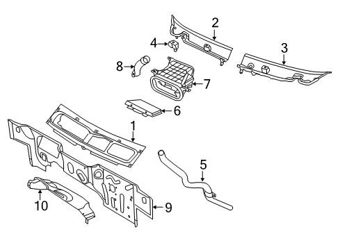 2022 Ram ProMaster 2500 Cowl Diagram
