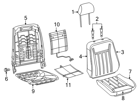2022 Chrysler 300 Front Seat Components Diagram 5 - Thumbnail