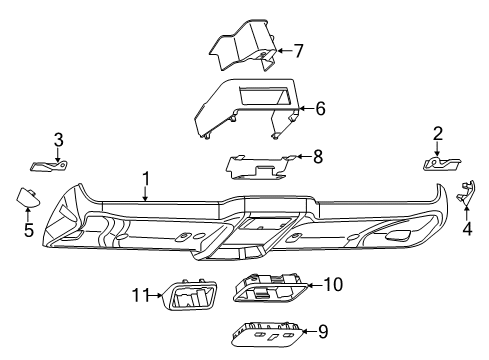2023 Ram ProMaster 3500 Overhead Console Diagram