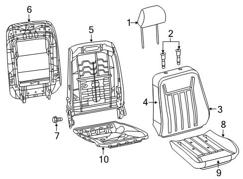 2022 Chrysler 300 Front Seat Components Diagram 1 - Thumbnail