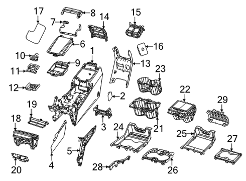2023 Jeep Grand Cherokee L Console Base Diagram for 7HA73TX7AC