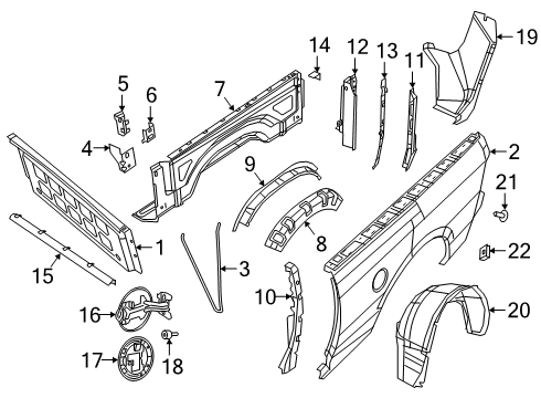 2021 Ram 3500 Front & Side Panels Diagram 4 - Thumbnail