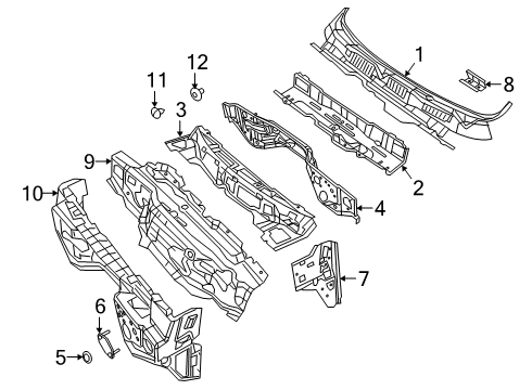 2022 Ram 2500 Cab Cowl Diagram 1 - Thumbnail
