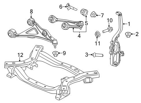 2022 Chrysler 300 Front Suspension Components Diagram 1 - Thumbnail