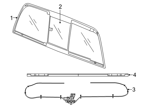 2022 Ram 1500 Classic Sliding Glass Seal Kit Diagram for 68510554AA