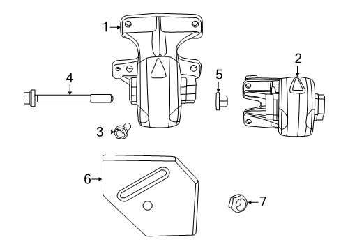 2023 Ram 1500 Classic Engine & Trans Mounting Diagram 2 - Thumbnail