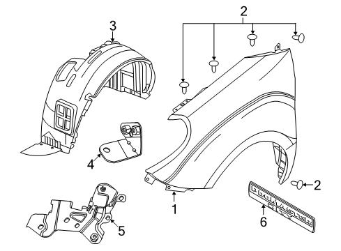 2022 Ram ProMaster City Fender & Components, Exterior Trim - Body & Hardware Diagram